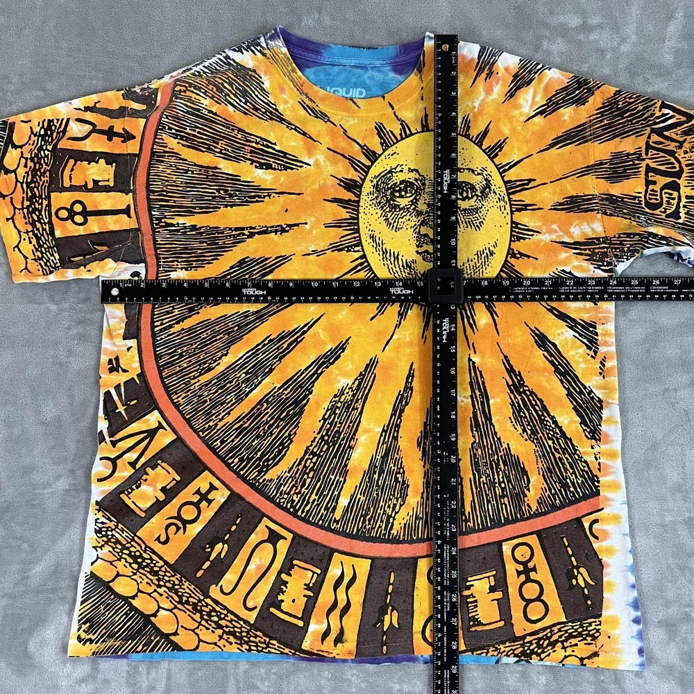 Vintage Liquid Blue Shirt Mens XL Multicolor Sun Moon Celestial Graphic 1992 90s - Picture 4 of 9